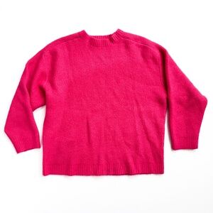 Zara Soft Fuchsia Hot Pink Crewneck Long Sleeve Sweater L